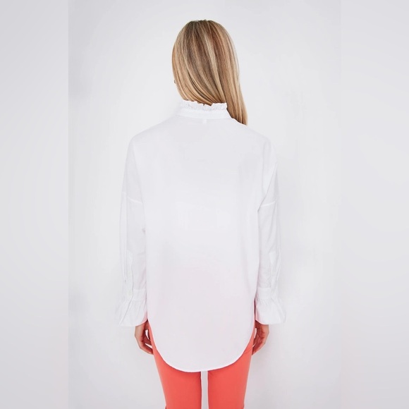 ALEX MILL Women's Easy Ruffle White Shirt Size L - Picture 4 of 13